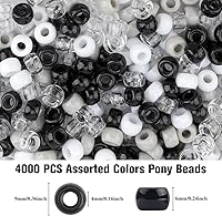 Vista 2 de Cuentas de poni, 4000 unidades, cuentas para pulseras, cuentas para el cabello, cuentas para hacer joyas, cuentas de plástico para manualidades