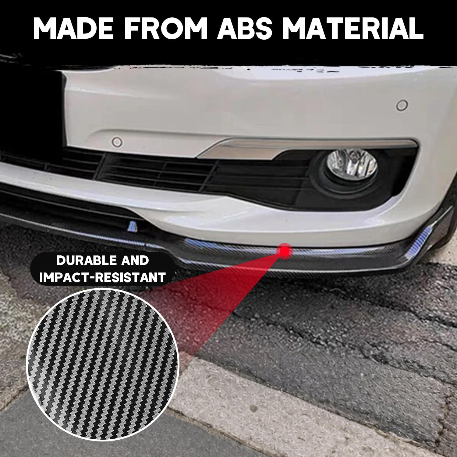 Front Bumper Lip Splitter Spoiler for 2013-2018 BMW 3 Series F30 F31 F35 320i 325i 328i 335i Base Replacement Front Parts Accessories (Carbon Fiber)