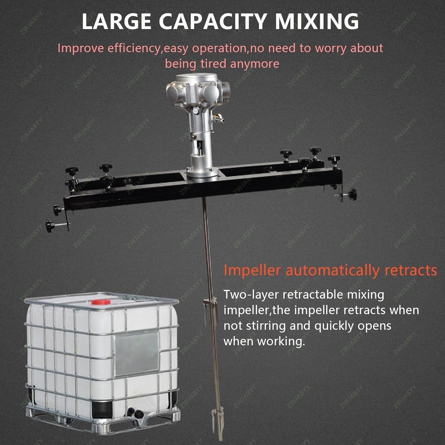 Pneumatic stand mixer, tank bucket air mixing clamp paint stirrer automatic paint mixer ink paint mixing tool