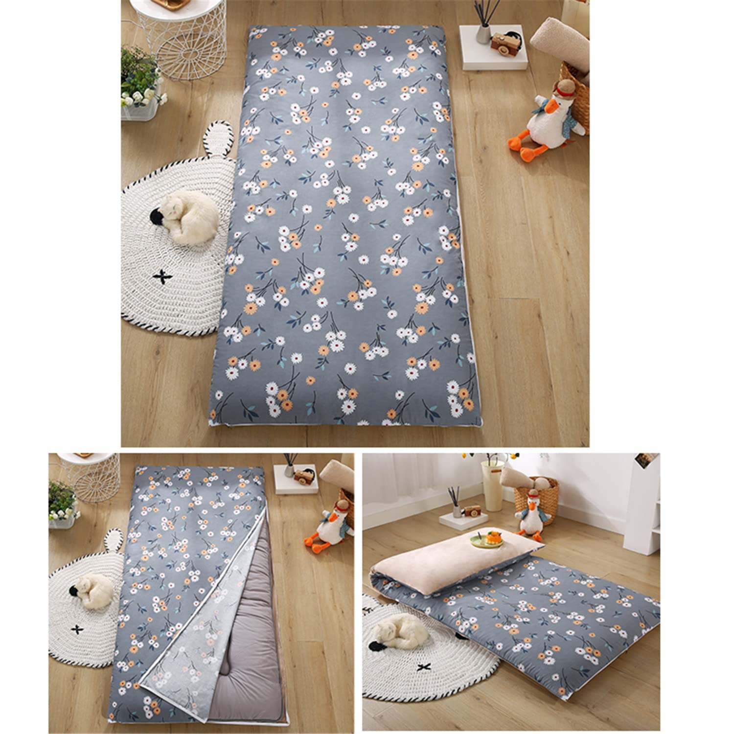 Funda De Algodón para Colchón De Futón De Suelo Japonés Tradicional con Cremallera, Lavable A Máquina, Colchón De Camping, Cubierta Protectora,G,90X190cm