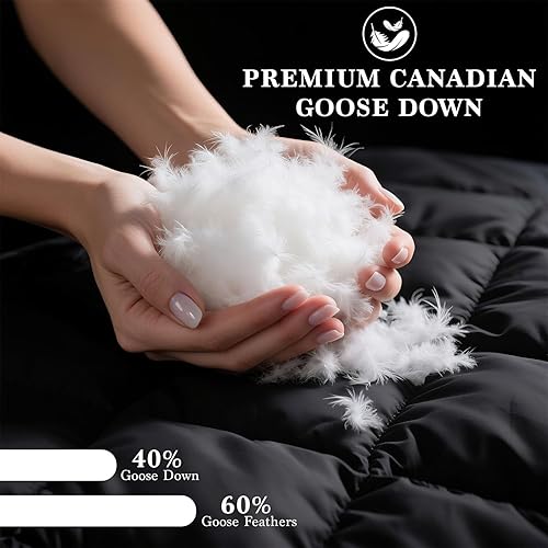 Miniatura 3 de Shilucheng Juego de 2 almohadas de plumón de ganso de tamaño estándar, 750+ poder de relleno, almohada de plumas de cama de lujo calidad hotelera