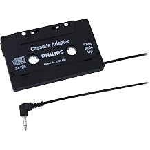 Philips Universal Cassette Adapter with 3.5mm Audio Jack, Black