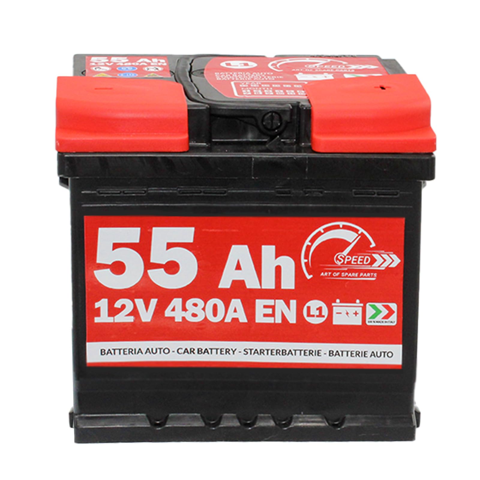 SMC 7903430 L155 Speed - Batterie de voiture d’origine, 12 V 55 Ah 480 A, avec pôle positif à droite