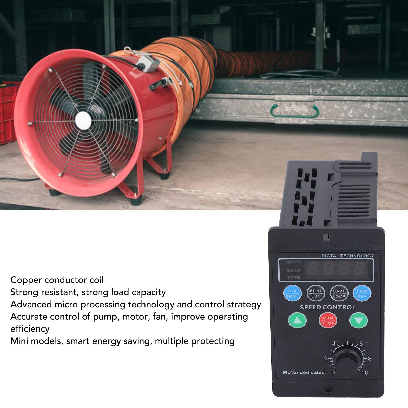 Unidad de Frecuencia Variable Inversor de Control de Velocidad de Motor Trifásico de Alta Eficiencia para Aplicaciones de Ahorro de Energía 400W 2A