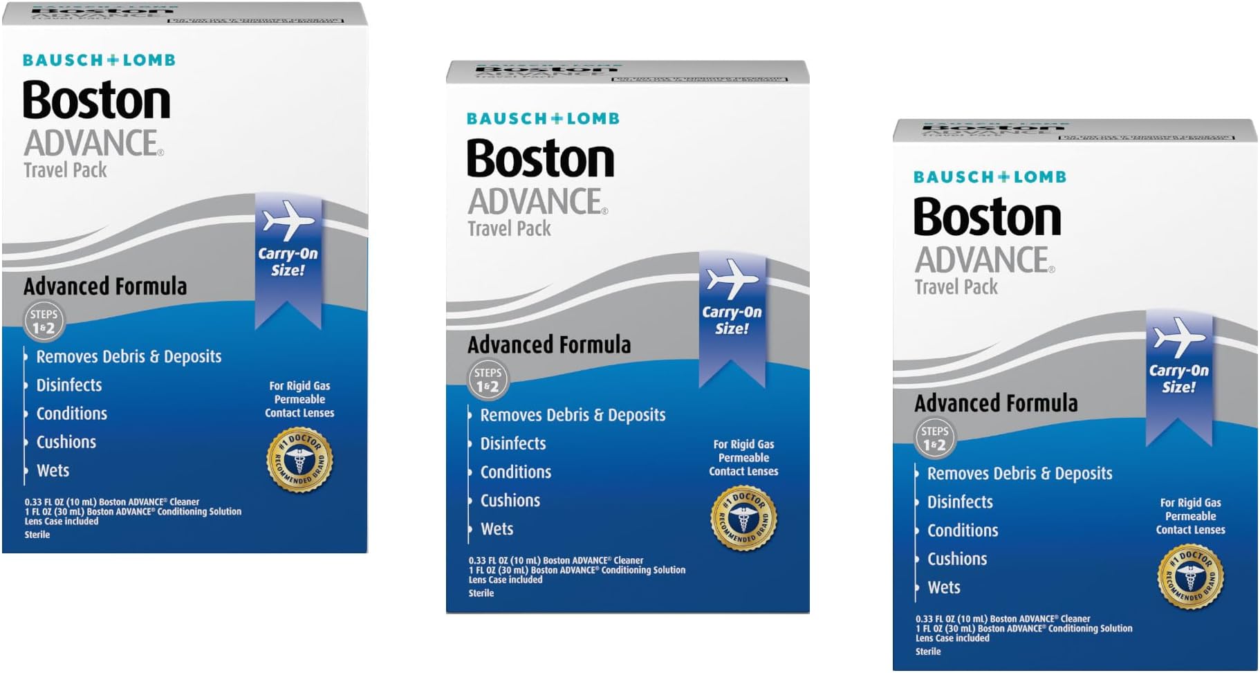 Bausch & Lomb Boston Advance Formula, Travel Pack Combo (3 pack)