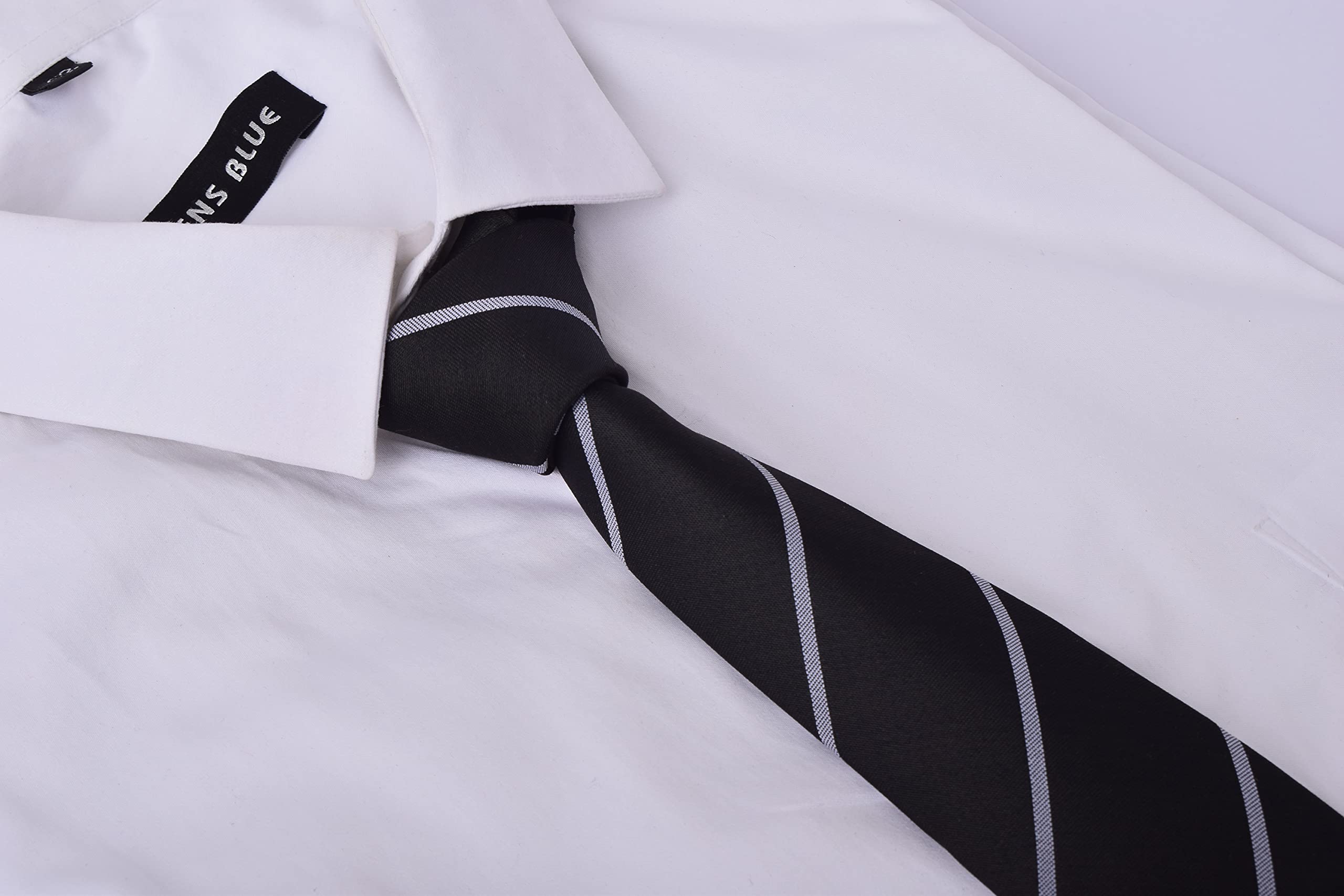 NEUROCLUB Tie for Men Micro Silk Necktie Formal/Casual Necktie For Men Black White - Image 4 thumbnail