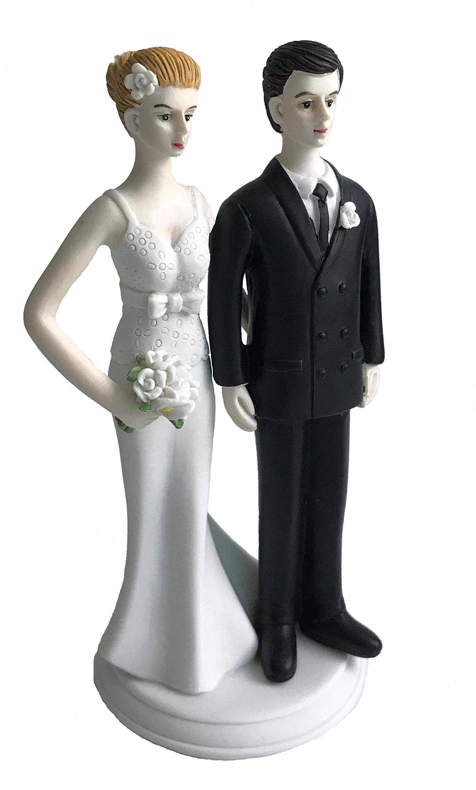 Loving Pinch Bridal Couple Bride and Groom Figurine Wedding Cake Topper