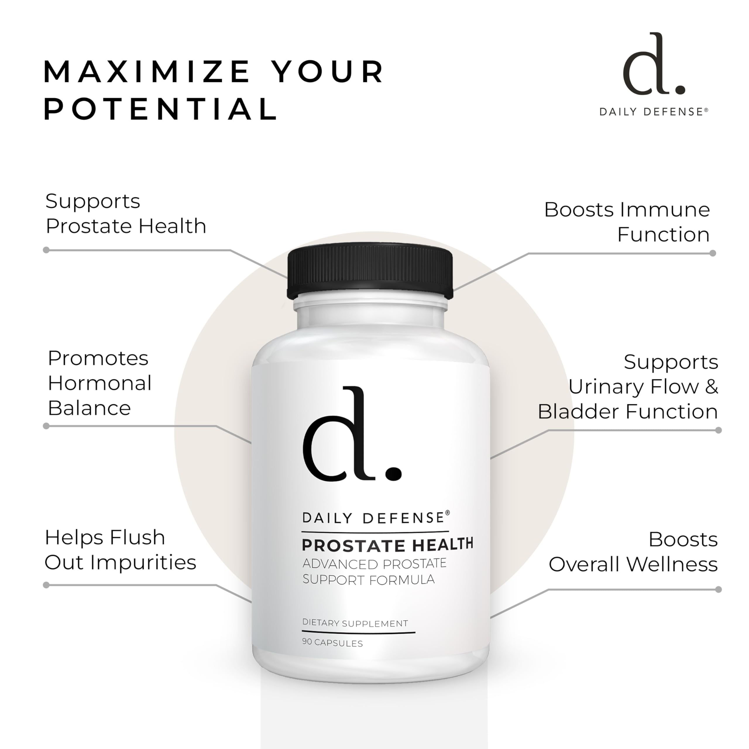 Prostate Defense Prostate Health Supplement for Men with Saw Palmetto Powder, Vitamin E, Zinc, Mushrooms, Pumpkin Seed - Urinary Prostate Support — Amazon image 5