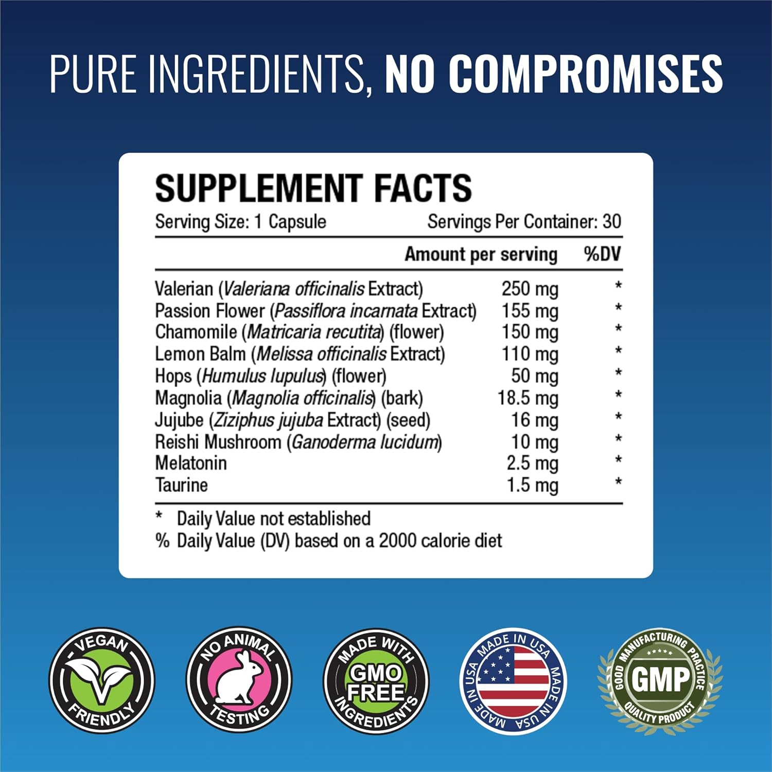 Approved Science Anxietex Night - Ease Worry and Discontent, Sleep Well - Valerian, Passion Flower, Chamomile - 30 Capsules - Vegan Supplement - Made in The USA