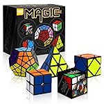 STEAM Life Speed Cube Set 5 Pack Magic Cube | Includes Speed Cubes 3x3, 2x2 Speed Cube, Pyramid Cube, Megaminx Cube Puzzle Cube Bundle for Kids & Adults
