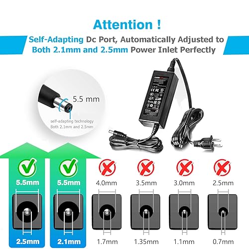 Miniatura 4 de Chanzon Adaptador de conmutación de CA y CC de 12 V, 5 A, 60 W, transformador de convertidor de verrugas de pared de 12 voltios y 5 amperios,