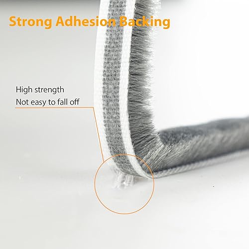 Miniatura 3 de Burlete autoadhesivo de pelo limpio para ventanas y puertas, burlete para insonorización, resistente al viento, a prueba de polvo, adherencia más