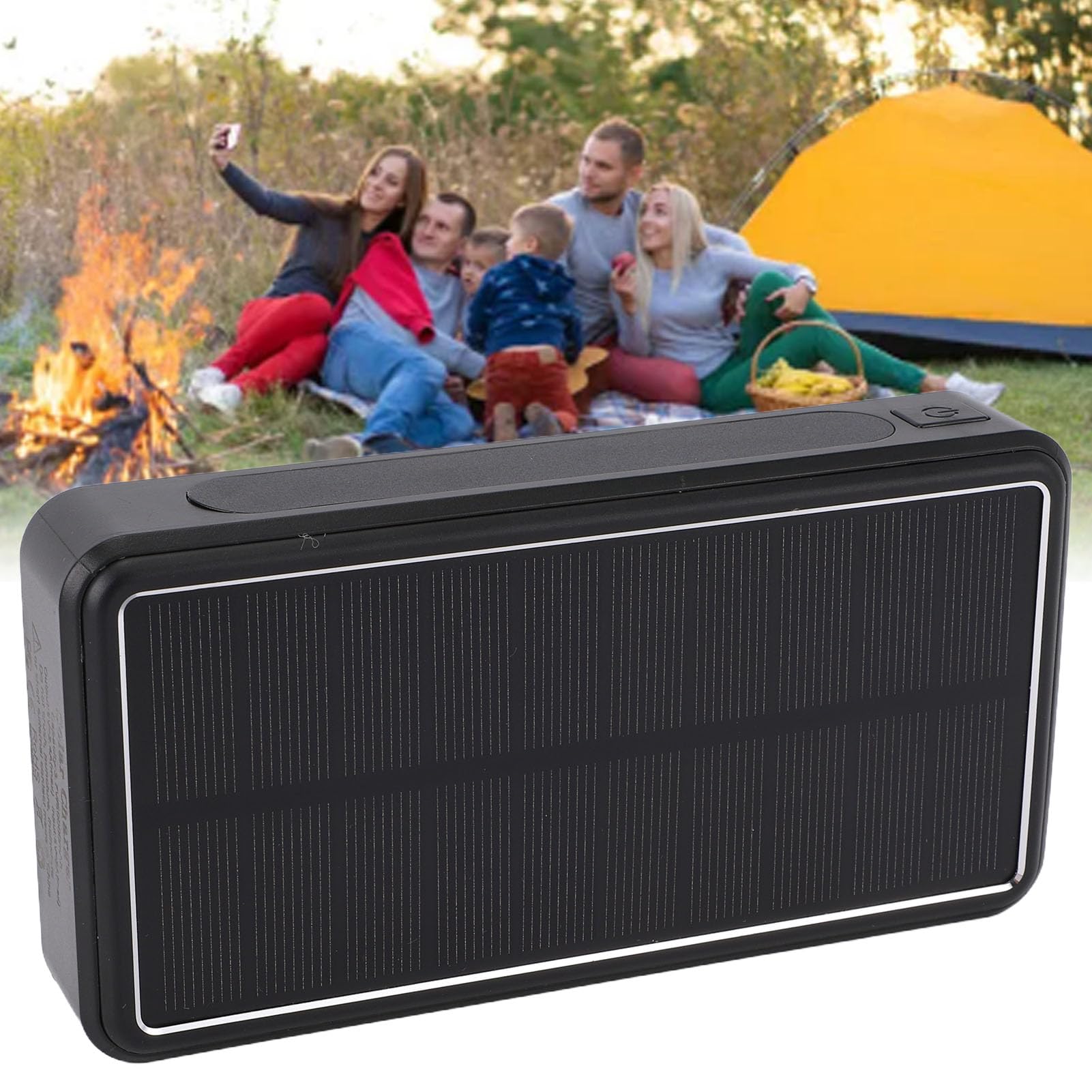 FTVOGUE Banque d'énergie Solaire, Chargeur Solaire ABS 10 000 MAh avec Entrée et Sortie USB C, Double Lampe de Poche, étanche IP67, étanche à la Poussière pour Le Camping en Plein Air, Les Voyages