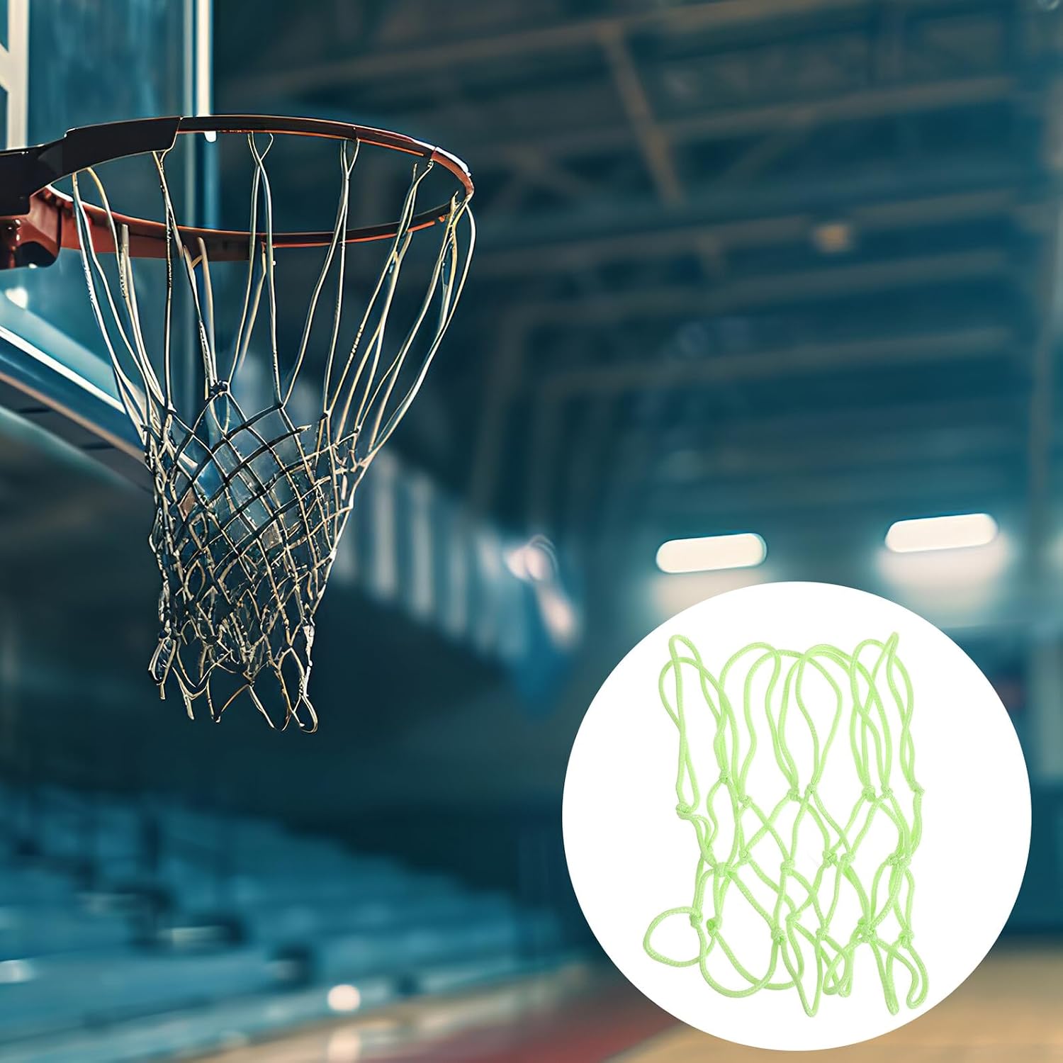 Luminous Portable Basketball Net Replacement for Outdoor Basketball Goal Frame for Solar-Powered Sports Equipment