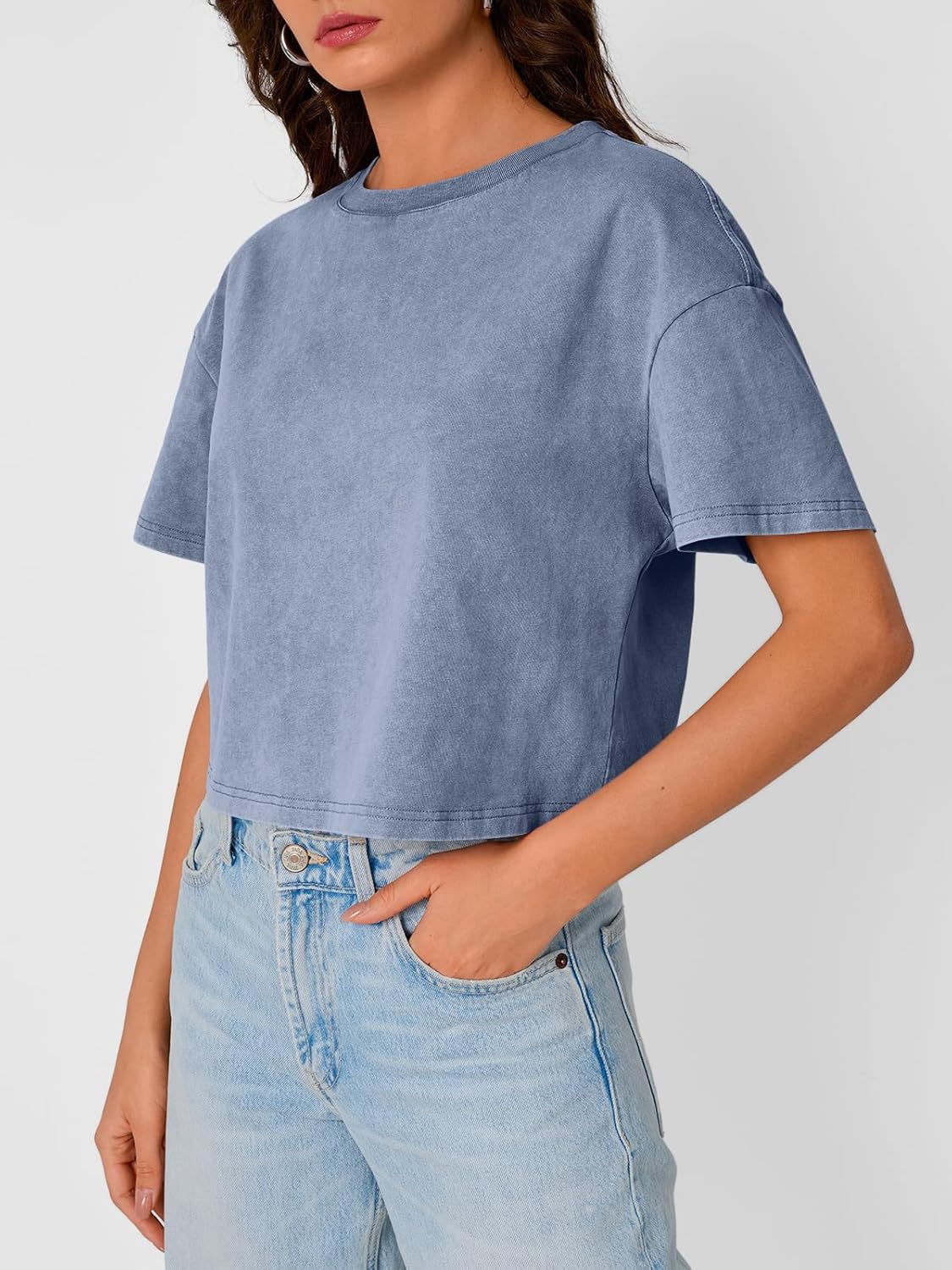 Trendy Queen Women's Short Sleeve Crop T-Shirt - Image 3