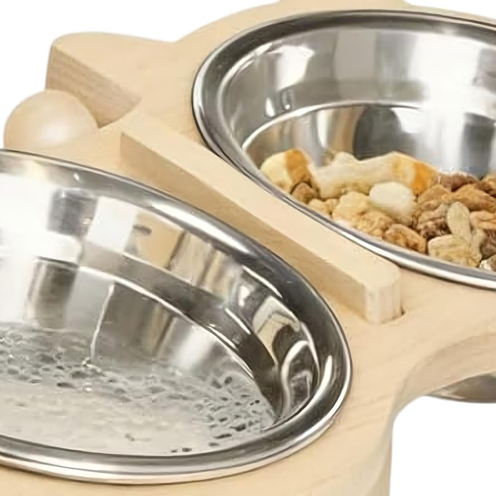 Rialzata per Cani - Alimentatore Per Animali Regolabile In Altezza Inclinato Di 15° Con 3 Ciotole - Antiscivolo Gatti,per Interno Esterno Casa Cucina Soggiorno Campeggio Balcone Appartamento