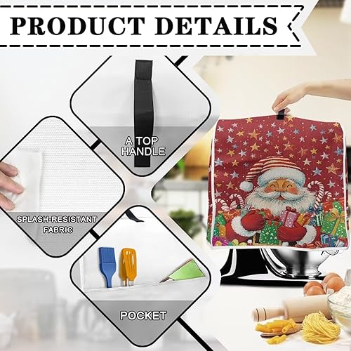 Vista 28 de Funda para batidora de Navidad para Kitchen Aid de 4.5 a 5 cuartos de galón, cubiertas antipolvo para electrodomésticos pequeños de hombre de Un