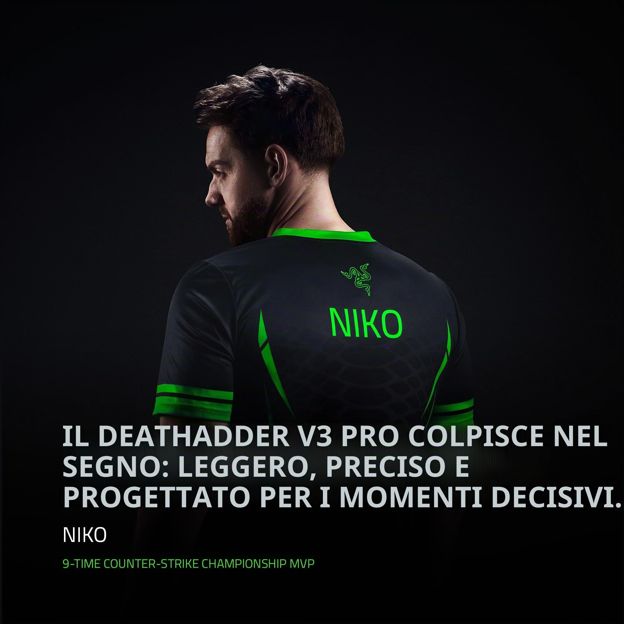 Razer DeathAdder V3 Pro - Mouse da gioco wireless, ultra leggero, sensore ottico Focus Pro 30K, interruttori ottici Gen-3, HyperSpeed Wireless, 5 pulsanti programmabili, RZ01-04630200-R3A1