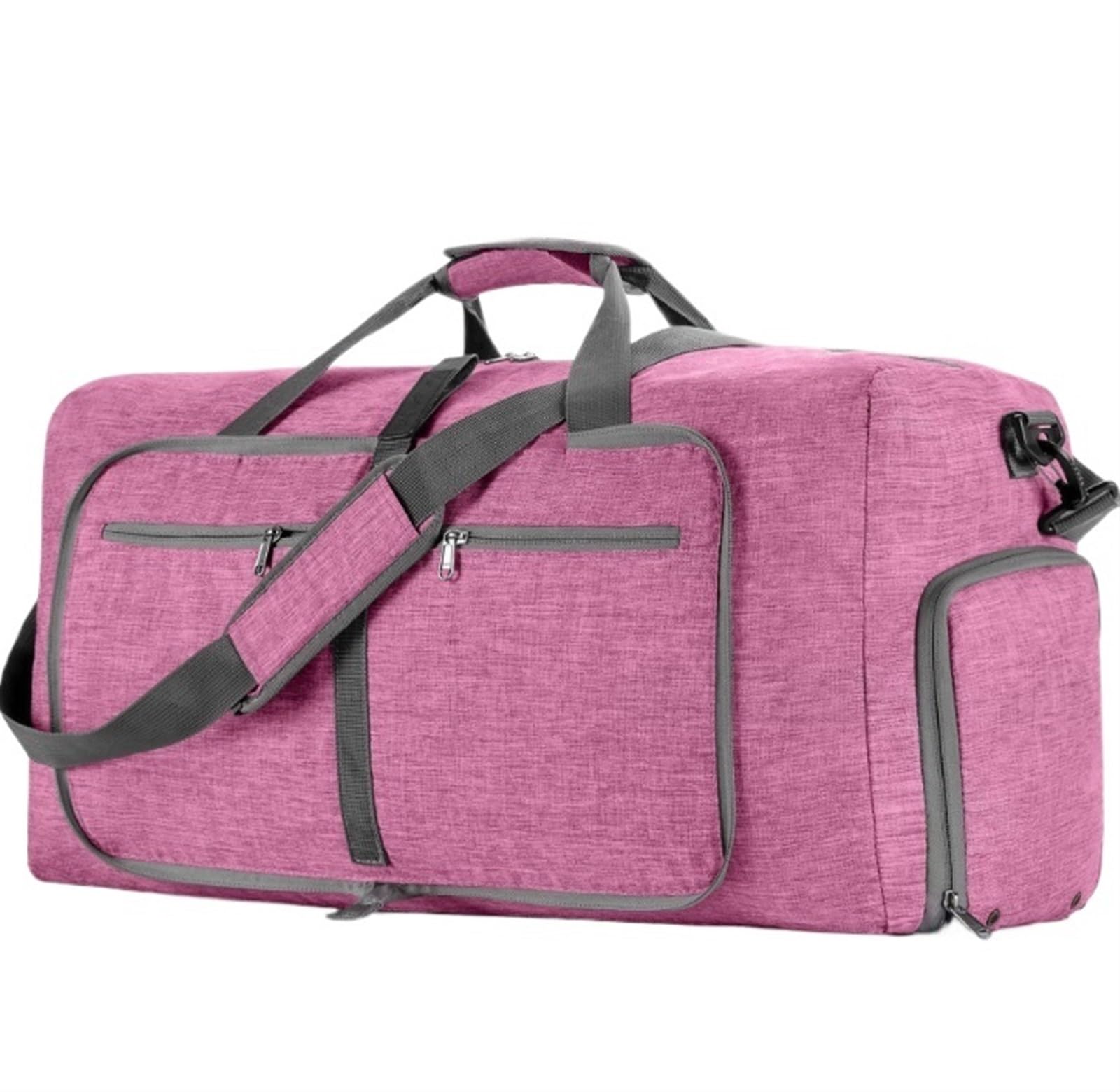 Torba podróżna 24-calowa Torba Na Ubrania Z Przegródką Buty, Wisząca Walizka 2 W 1, Torby Weekendowe Wycieczka weekendowa(Pink)