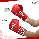 USI Universal 612 Reliance Boxing Gloves, Punching Bag Gloves for Boxing, Kickboxing, Muay Thai, MMA, Durable Pu Material, Elasticated Hook & Loop Wrist Closure, Foam Padding (Size 16oz, Red) gallery image