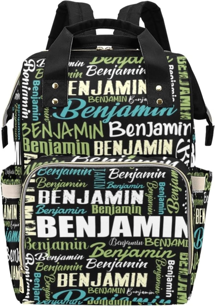 Custom Diaper Bag for Baby Customized Baby Bag Personalized Nursing Bags with Name Custom Monogram Name Mommy Daypack Bag Tote Bag Gifts for Travel Outside Daily Use (Black)