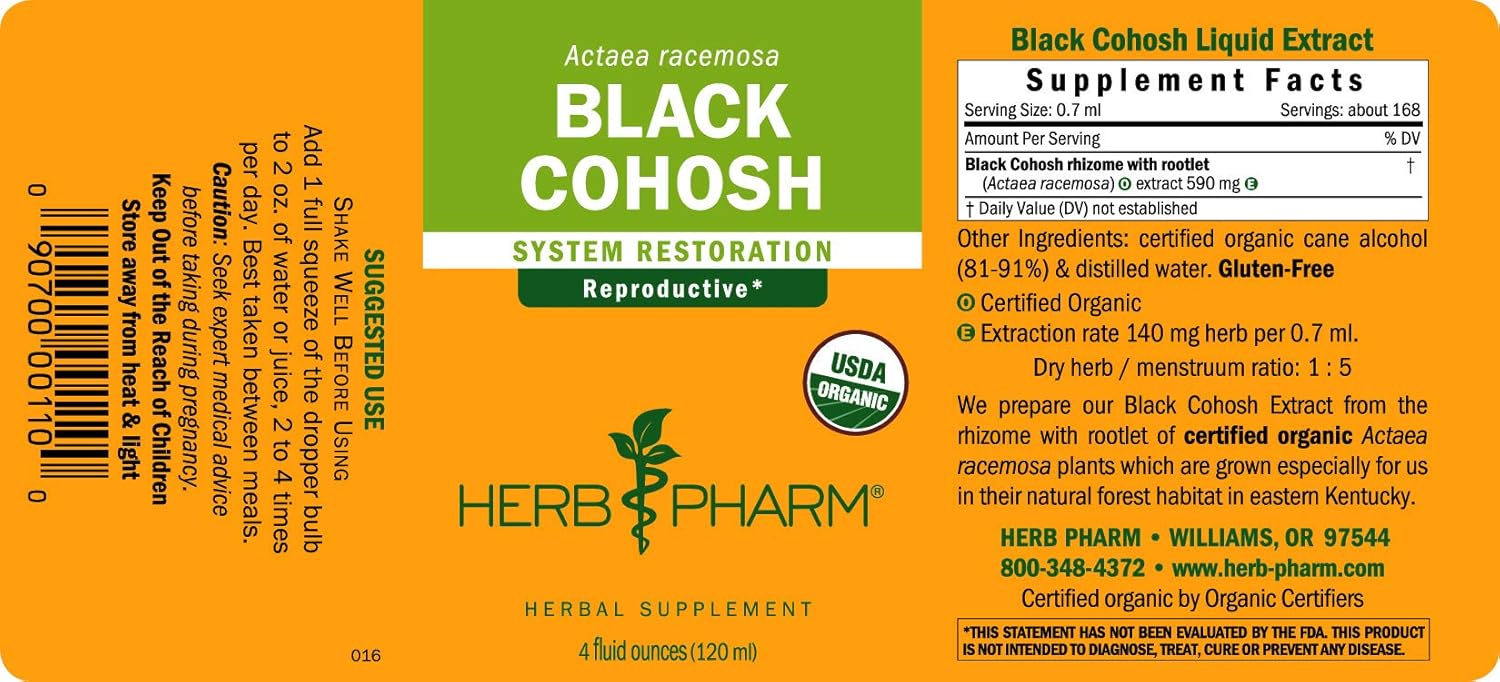 Herb Pharm Certified Organic Black Cohosh Liquid Extract for Female Reproductive System Support - 4 Ounce - Image 5
