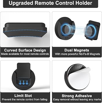 YYILIS Magnetic Remote Control Holder Wall Mount 4 Pack