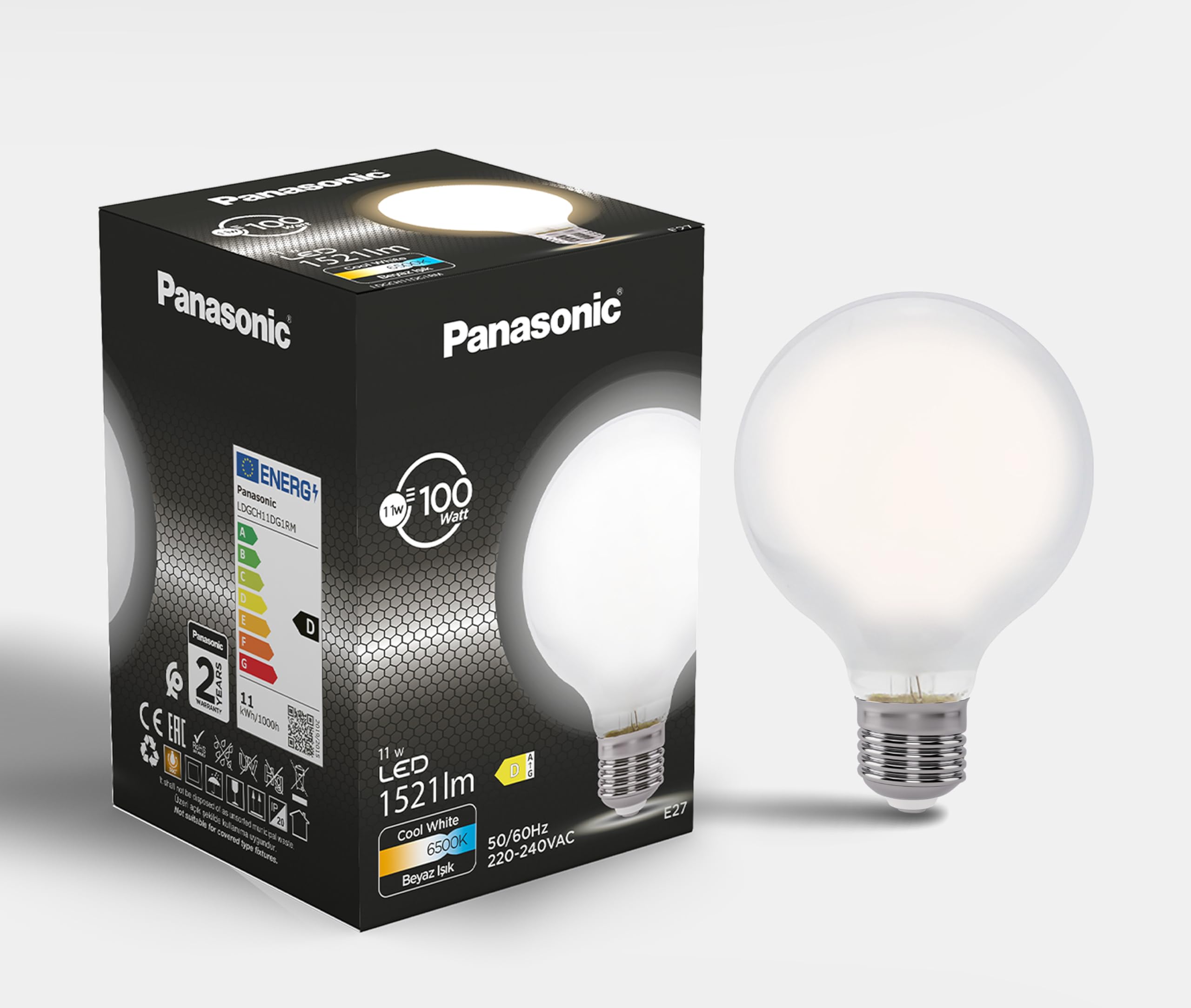 Panasonic Filament Ampul E27 11W 1521LM 6500K Milky