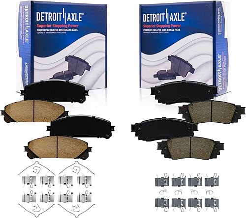 Miniatura 17 de Detroit Axle - Pastillas de freno para Ford Escape Focus Transit Connect Mazda 3 Sport 5 Volvo C30 S40 V50, 4 pastillas de freno de cerámica