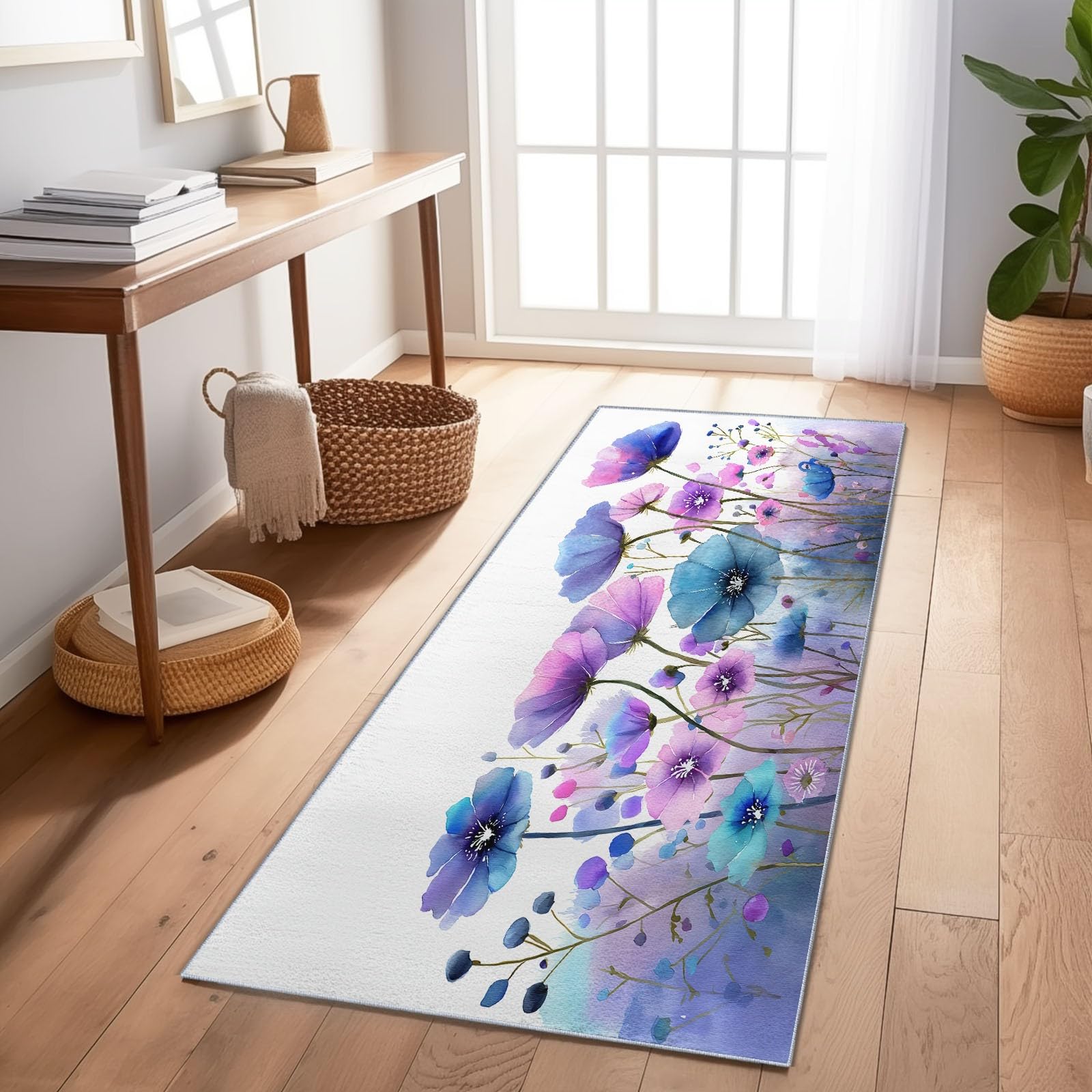 Tapis de couloir 80x240 cm lavable antidérapant long entrée maison