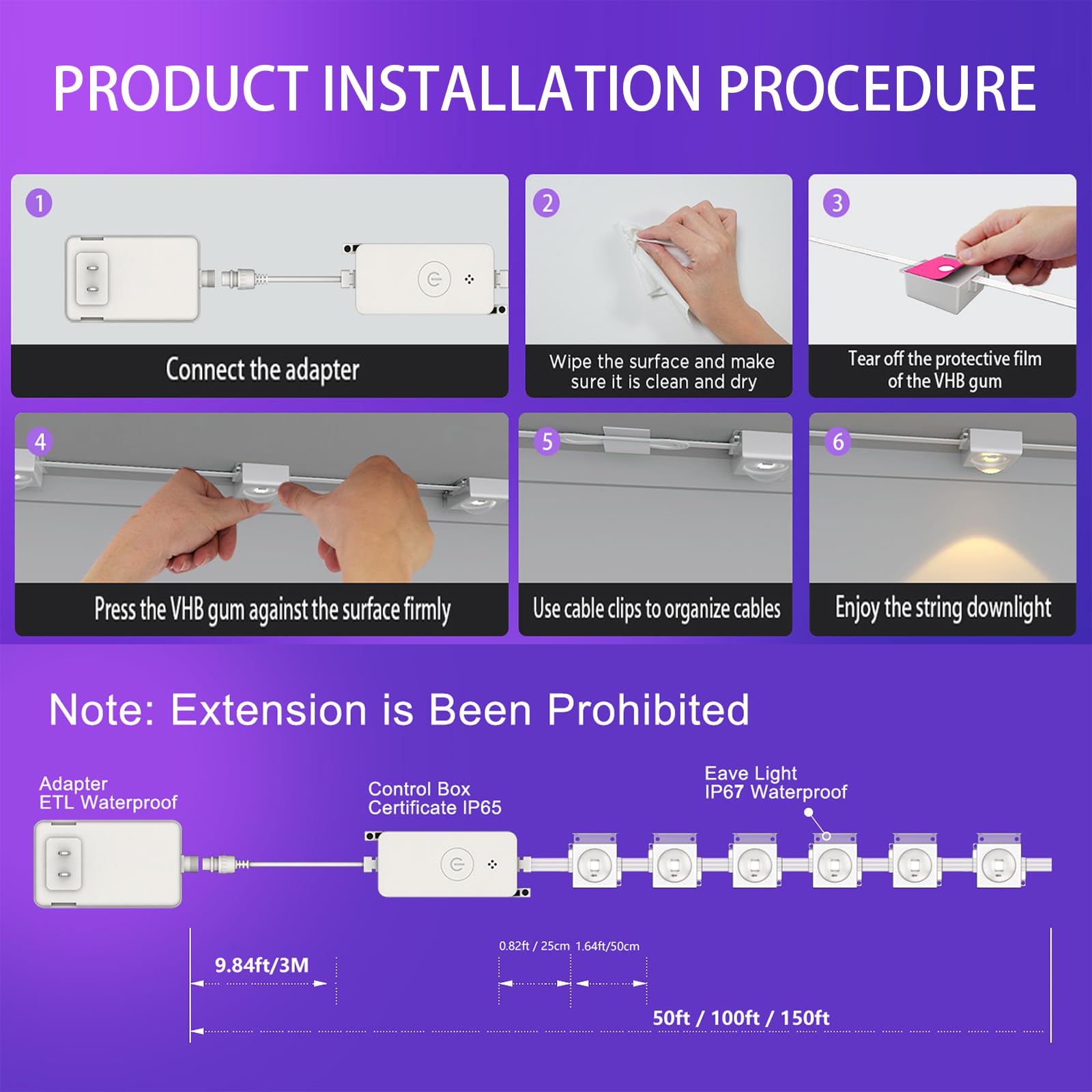 Luces RGB para aleros exteriores, luces de cuerda LED neón inteligentes | Luz de cuerda LED RGB controlada por aplicación con cambio de color y sincronización con música(30m)