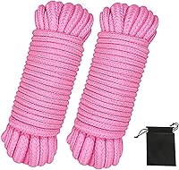 StyleCleanpicoggoSeen Soft Cotton Rope 2-Pack: 33ft (10m) x 8mm Thick Pink Ropes for Crafts, Tying, Decor & Pet Toys