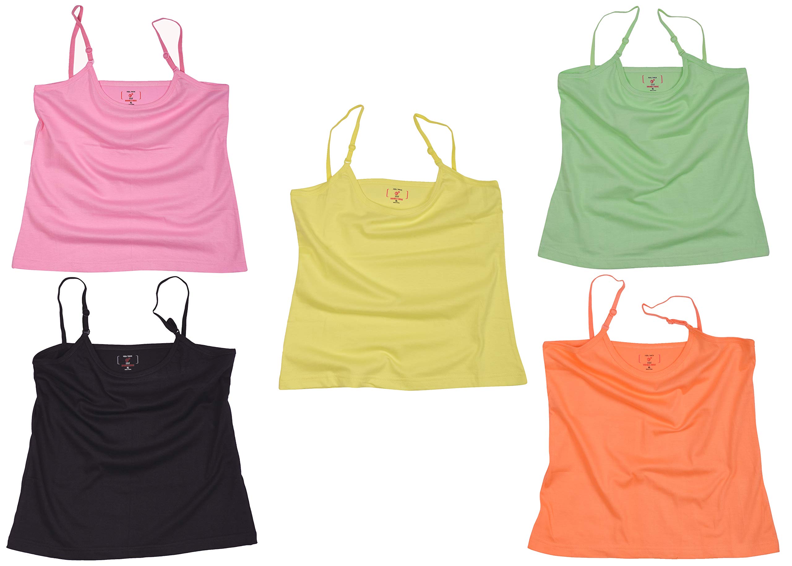 essa Women's Solid Sleeveless Camisole Slip with Adjustable Straps | Regular Fit, Round Neck, Standard Length, Comfortable and Stylish | Multicolor, 100% Cotton | Pack of 5-picture-31