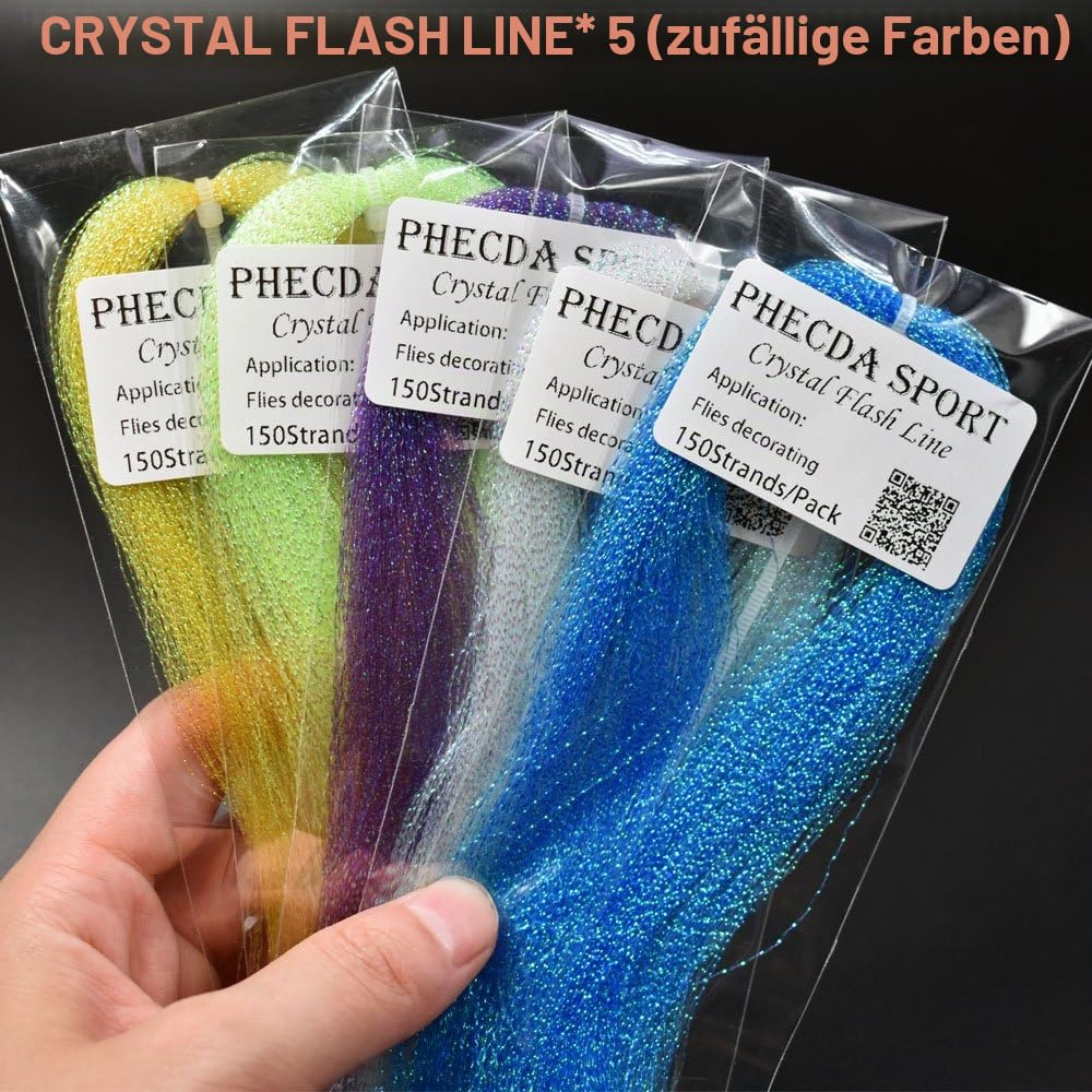 PHECDA PROFLY Federn Pelz Faden Kristall Flash Line Haken Fliegenbinden Materialien Fly Tying Starter Kits