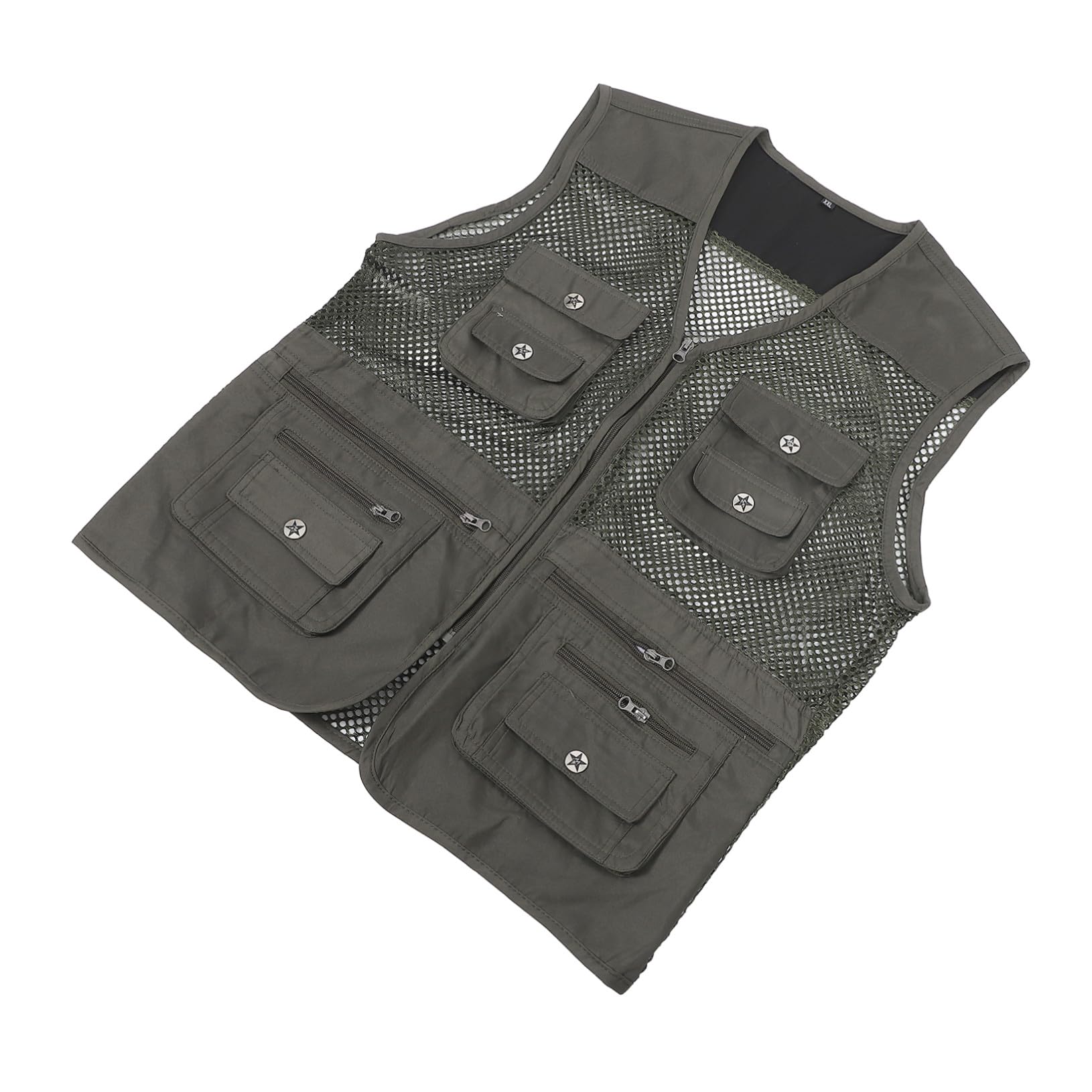 Chaleco para hombre de camping KOMBIUDA transpirable resistente con bolsillos 8