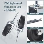 4 Pack 12293 Replacement Wet Dry Vacuum Caster Wheel Compatible with Ridgid/Craftsman/Dewalt Vacuums, for RV1250, RT1200, 1650RV, WD1850M, WD1635M Model Shop Vacuum Replacement Parts