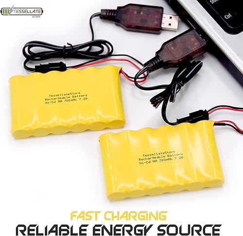 Miniatura 3 de 7.2V - Alta eficiencia - Ni-CD - 700mAh - SM-2P - Cargador de batería AA recargable (2 baterías + 2 cargadores)