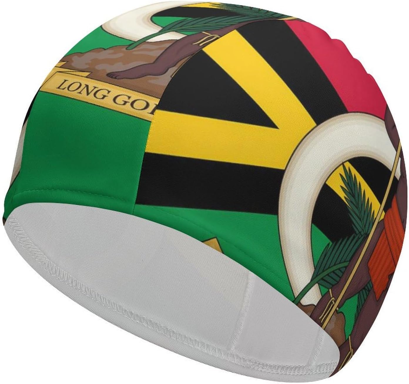 Flag of Vanuatu National Emblem Womens Swim Cap for Men Adult Swimming Hat Curly Short Medium Long Hair