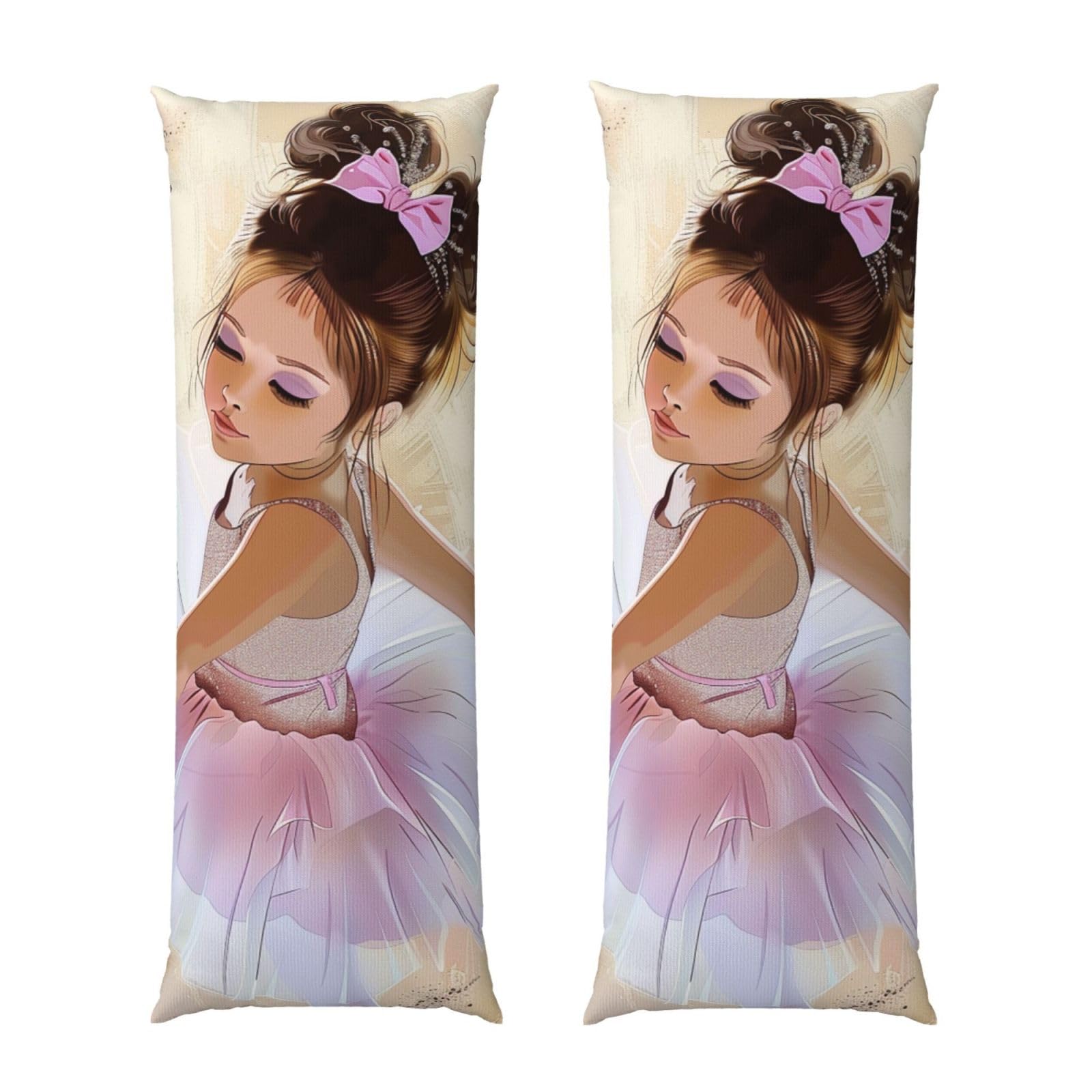 Body Pillow Cover 20x54 Inch, Little Ballerina Dancing Girl Print Long Lumbar Pillow Case with Zipper Long Body Pillowcase Decorative for Bed Sofa Bedroom