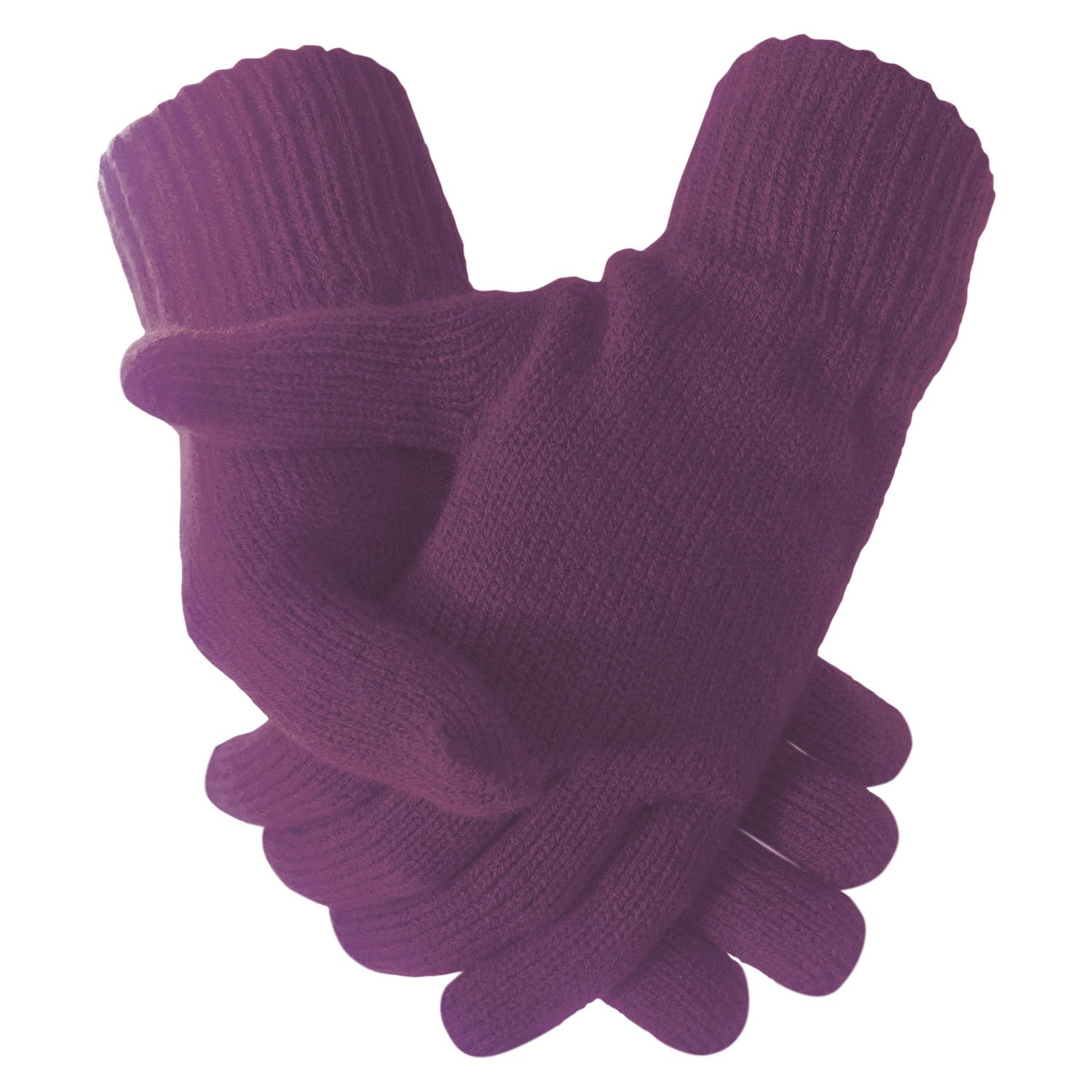 Ladies Super Soft Warm Fine Knit Thermal Winter Gloves (Purple)