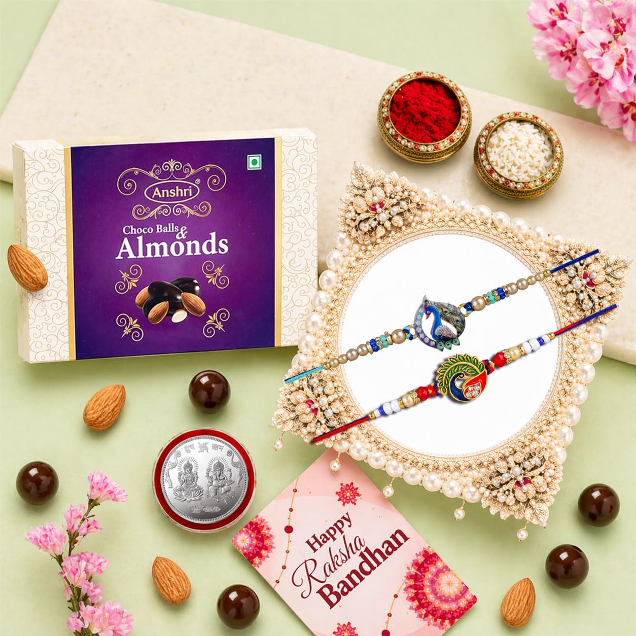 Rakhi With Chocolate Gift, Rakhi For Brother, RakhiGift, RakhiGiftForBrother, RakhiSet Of 2 A406-image-41