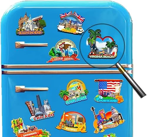 Miniatura 4 de Virginia Beach Vermon USA imán imán de madera 3D monumentos de viaje coleccionables recuerdos decoración hecha a mano -1964