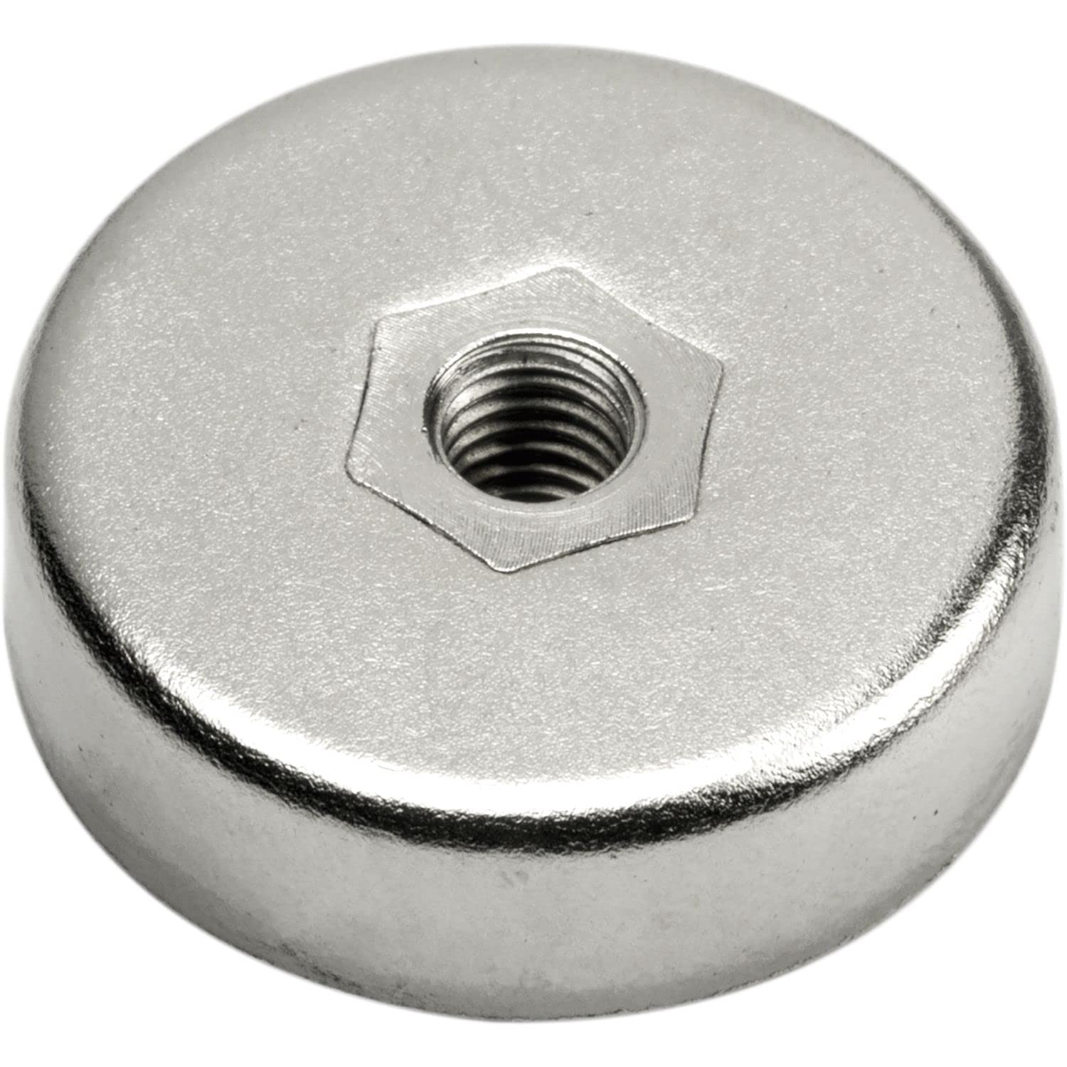Vasalat Magnes Garnkowy Z Gwintem Wewnętrznym M5, Magnes Neodymowy Niklowany Ø 25 Mm, Z Metalowymi Podkładkami I Gumowymi Nasadkami, Okrągły, Siła Trzymania 14 Kg, 18 Części