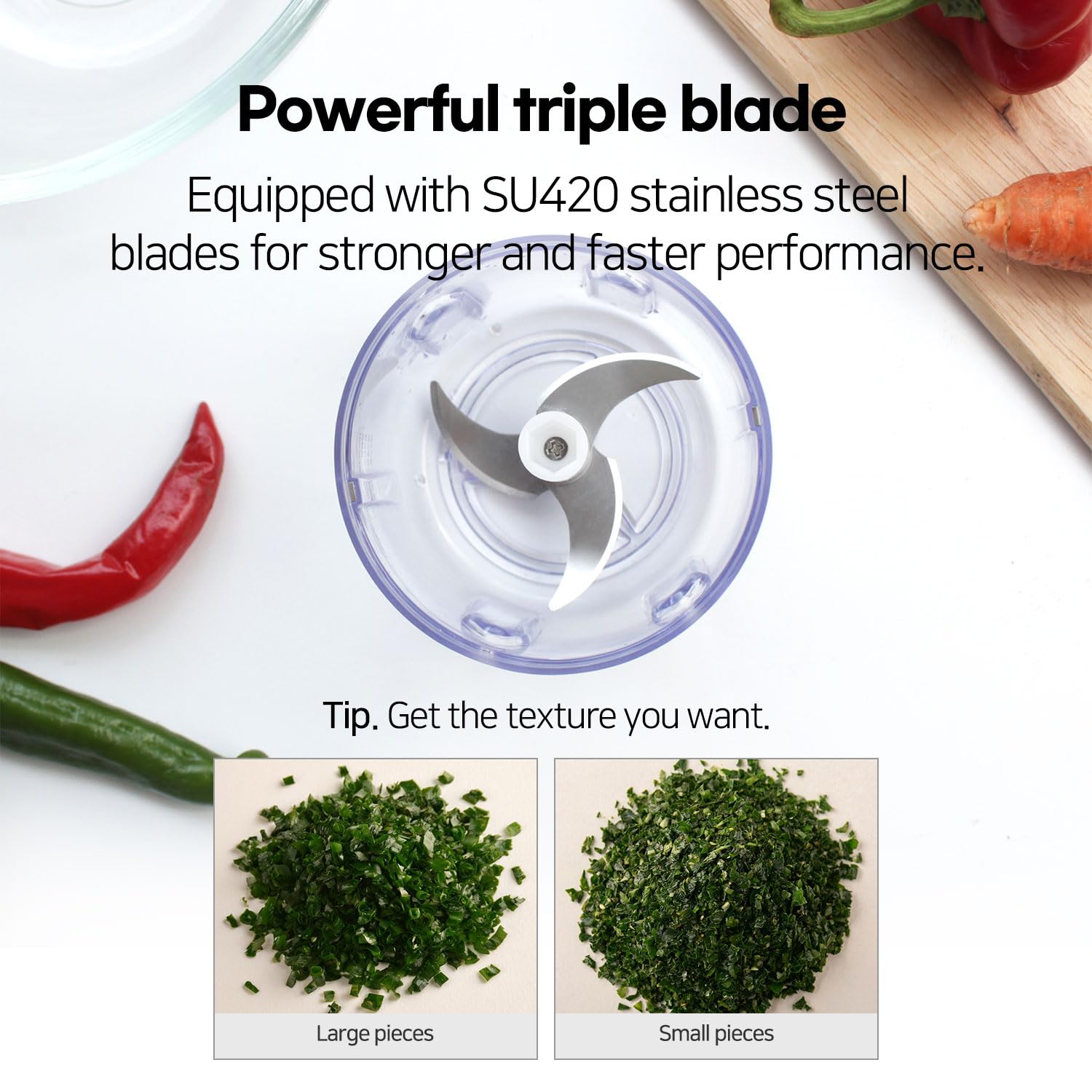 Picador eléctrico de verduras, mini procesador de alimentos de 8.5 onzas (8.5 fl oz), recargable, fácil de limpiar y desmontable, duradero, hasta 35 usos por carga 5