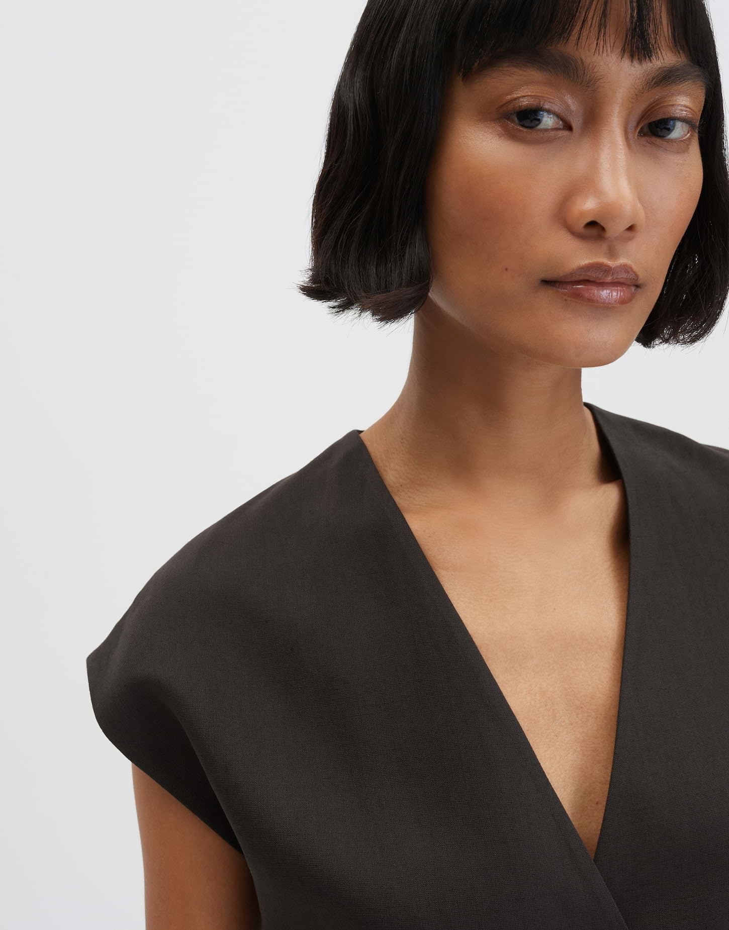 someday Damen Leinenweste mit Bindedetail Slim Fit