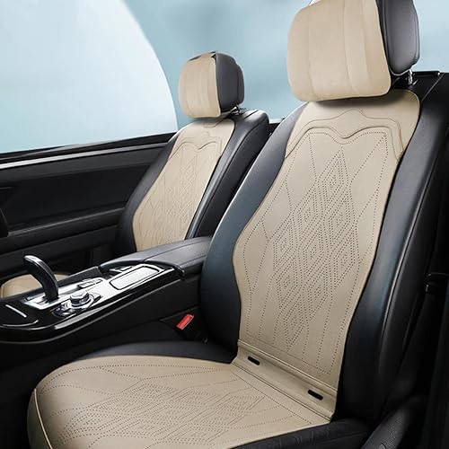 LAVLEM Cojín de asiento de automóvil compatible con Dacia Duster Logan MCV Sandero de gamuza cojín de cuero sintético para asiento de automóvil,