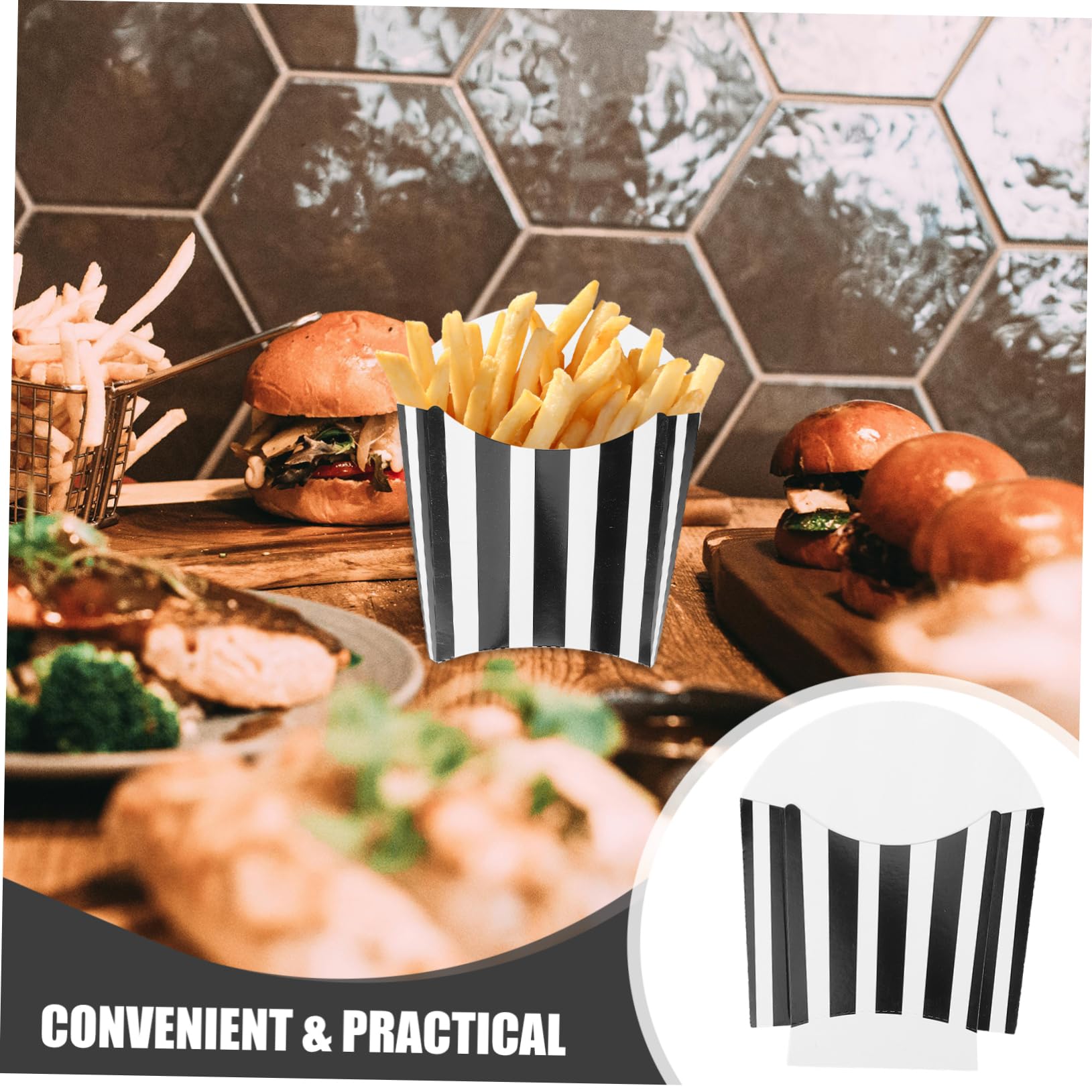 COLLBATH Popcorn Box Set 50pcs Party Snack Containers Theater Supplies Movie Night