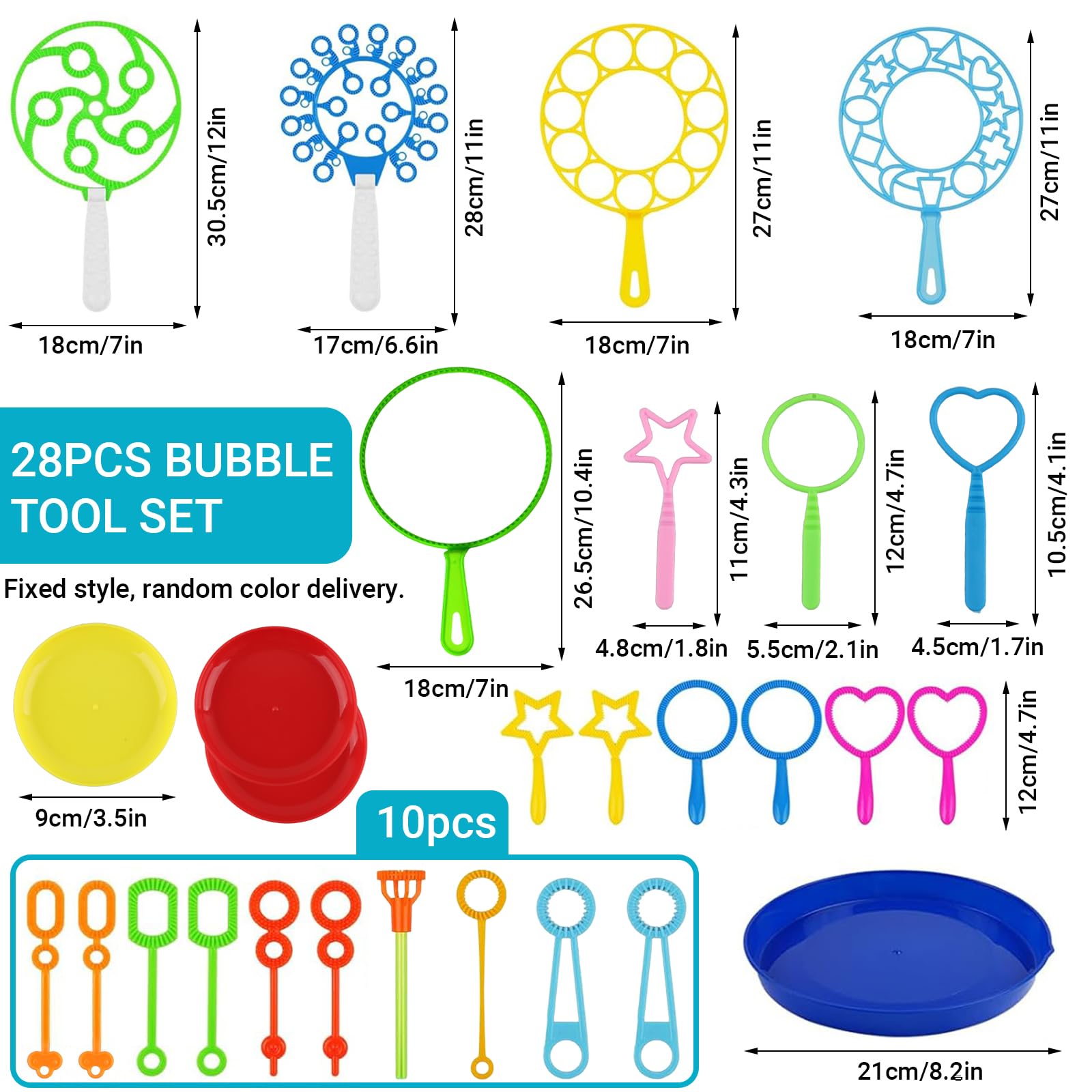 Kit Bacchette per Bolle di Sapone Giganti, 28 Pezzi per Bambini, Giocattolo per Giochi all'Aperto, Giardino, Compleanni e Feste