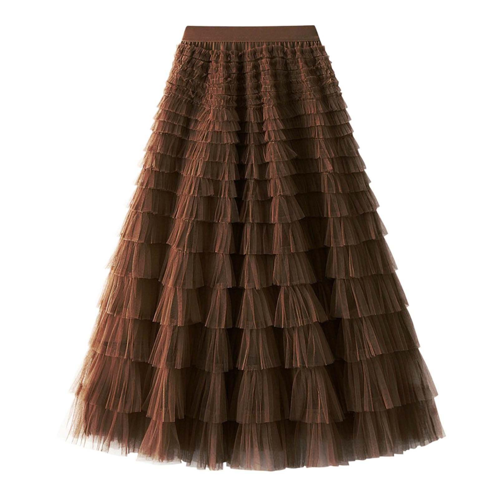 Gonna a pieghe da donna, a trapezio, tutù lungo, in tulle, per travestimento