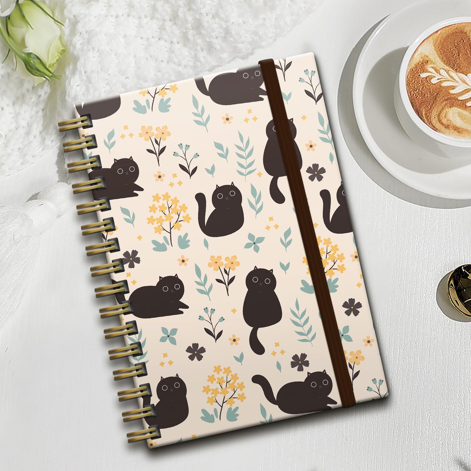 Lindo cuaderno en espiral, diario para mujer, diario en espiral de tapa dura, 5.5 x 8.3 pulgadas, 120 páginas, papel de 100 g/m², para regalos, enfermeras, profesores, mujeres, suministros de oficina